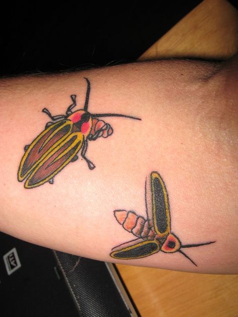 firefly lightning bug tattoo Tree Tatoos, Lightning Bug Tattoo, Insect Tattoos, Respect Tattoo, Firefly Tattoo, Tattoos 2024, Lightning Tattoo, Bolt Tattoo, Lightning Bugs