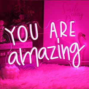 Party Wall Decor, Party Wall, Signs Wedding, Living Room Bar, Led Neon Lighting, Neon Light Signs, Everything Pink, You Are Amazing, Girls Party