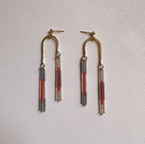 Asymmetrical Beaded Tassel Earrings, Beaded Tassel Earrings, Seed Bead Earrings, Pop of Color Earrings, Brass Tassel Posts - Etsy Beaded Tassel Earrings, Color Earrings, Earrings Beaded, Seed Bead Earrings, Beaded Tassels, Bead Earrings, Tassel Earrings, Seed Bead, Beaded Earrings