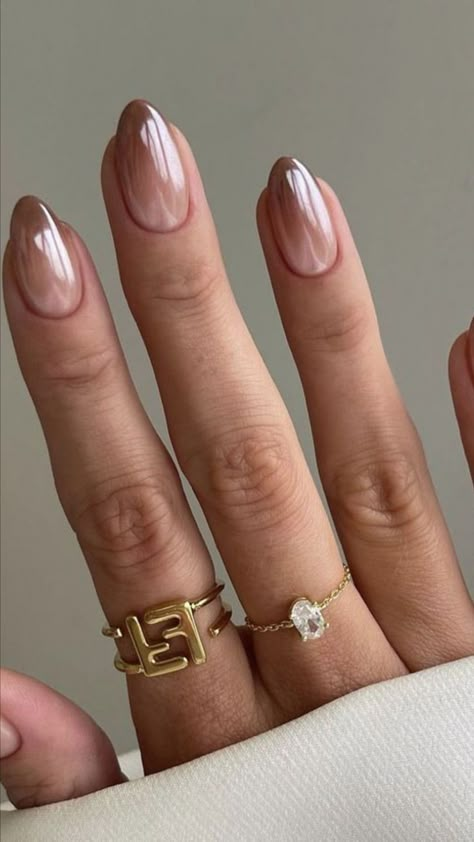 Tan Chrome Nails, Office Nails, Bridesmaids Nails, Simple Fall Nails, Plaid Nails, Casual Nails, Neutral Nails, Beach Nails, Minimalist Nails