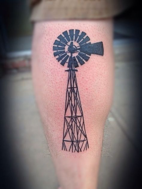 googling windmill tattoos because i love how eerie countryside windmills look Windmill Tattoo, Farm Tattoo, State Tattoos, Cow Tattoo, Country Tattoos, Worlds Best Tattoos, Alien Tattoo, Cool Small Tattoos, Horse Tattoo