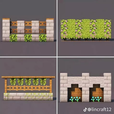 Palisade Wall Minecraft, Mc Outdoor Decor, Arch Doorway Minecraft, Entryway Minecraft, Minecraft Message Board, Minecraft Notice Board, Fences Minecraft, Small Statue Minecraft, Minecraft Wall Designs Exterior