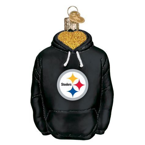 Pittsburgh Steelers Hoodie Christmas Ornament 72603 Old World Christmas Material: mouth-blown, hand-painted glass Size: 4.25" Comes in prepackaged box