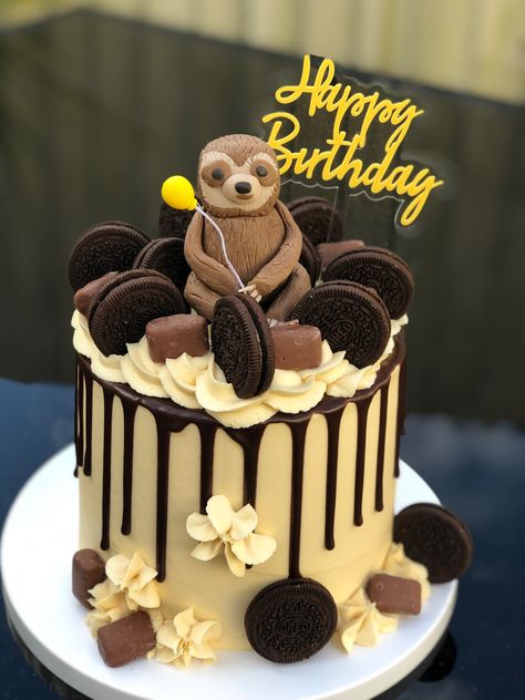 Sloth Cakes Birthday, Sloth Birthday Cake Ideas, Sloth Birthday Cake, Sloth Cake, Sloth Cakes, 1st Bday Cake, Baking Bad, Ultimate Chocolate Cake, Girls Cake