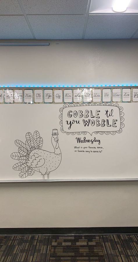 Gobble Til You Wobble Wednesday White Board Design Classroom, Wednesday Question Of The Day Classroom, White Board Writing Prompts, Wednesday Whiteboard Prompt, White Board Drawings Whiteboard, Wednesday Morning Message, Handwriting Prompts, Monday Whiteboard Prompt, Wednesday Whiteboard