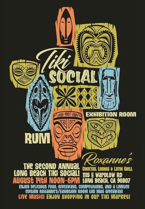 Vintage Tiki Art, Tiki Design Art, Tiki Graphic Design, Tiki Culture, Tiki Illustration, Tiki Cocktail, Hawaiian Graphic Design, Hawaii Graphic Design, Tiki Bar Ideas