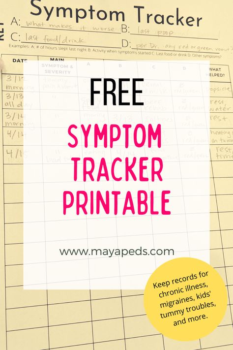 No email address required. For those with new or ongoing symptoms, this is an easy way to keep track. Perfect for teens, adults, or parents. This can make the next doctor's appointment easier with a record of health concerns. Customizable symptom tracker includes spots for symptom severity, frequency, associated symptoms, treatments, and more. Symptom Tracker Printable, Symptom Journal, Ra Symptoms, Symptom Tracker, Tracker Free, Menstrual Period, Tracker Printable, Kids Nutrition, Kids Health