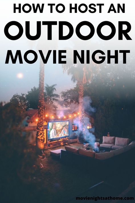 Host your own outdoor movie night with these outdoor theater ideas, as well as, delicious snacks and movies! You'll want a your family and friends, great movie, comfy seat, and plenty of popcorn and candy! Don't forget a trash can and hand sanitizer to keep the night fun, memorable, and clean! Halloween Outdoor Movie Night, Outdoor Theater Ideas, Movie Night Seating, Outdoor Movie Night Party, Movie Seats, Movie Theater Snacks, Summer Movie Night, Outdoor Movie Party, Movie Night Invitations