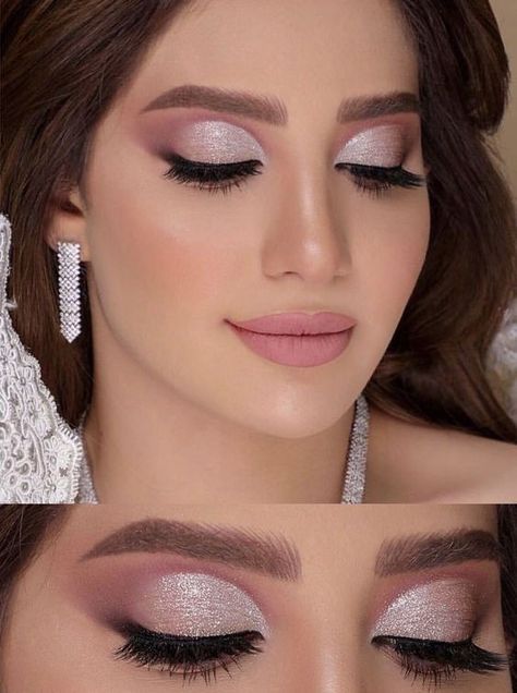 Rosa Make-up, Mauve Makeup, Quinceanera Makeup, Make Up Designs, Make Up Gold, Wedding Hairstyles And Makeup, Mekap Mata, Party Makeup Looks, Wedding Eye Makeup