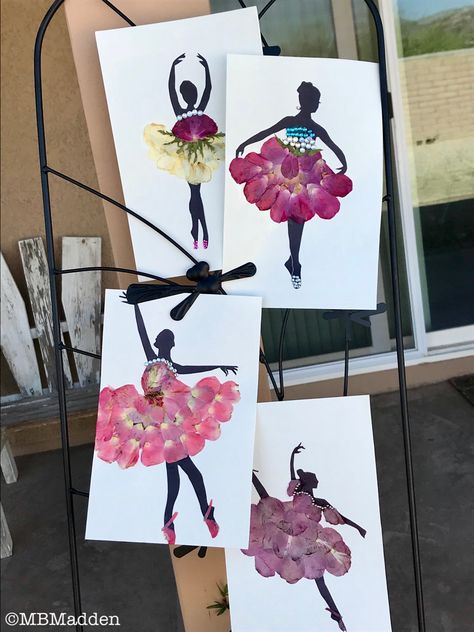 Dried Flower Petals Crafts, Art With Rose Petals, Flower Petal Art, Dried Flower Petals, Petal Art, Dancing Ballerina, Plant Crafts, Toddler Arts And Crafts, Oil Pastel Art