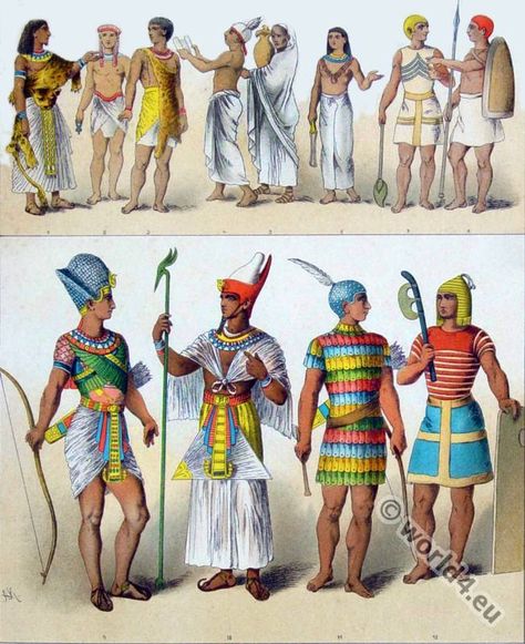 Ancient Egypt Pharaoh costumes. Egyptian King in battle dress. Ancient Egypt Illustration, Ancient Egyptian Dress, Egypt Illustration, Egypt Clothing, Ancient Egyptian Fashion, Ancient Egyptian Clothing, Pharaoh Costume, Egyptian Dress, Ancient Egypt Fashion