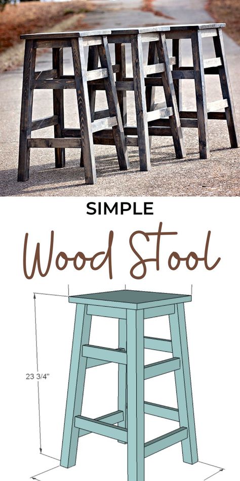 Bar Stool Diy Wooden, Woodworking Bar Stools, Outdoor Stool Ideas, Diy Outdoor Stool Ideas, Wood Stool Design Diy Projects, Kitchen Island Legs Diy, Diy Wooden Bar Stools, Diy Counter Height Stools, Diy Stools Wooden Easy