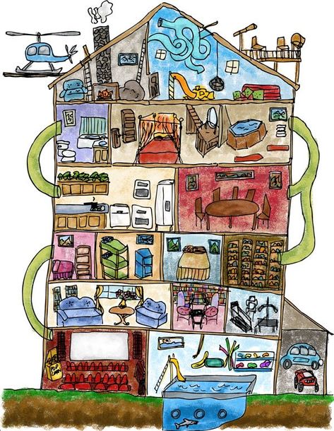 This is more of an activity than a game. You just draw your dream house, usually as fun and complex as you can imagine. We’re talking home theaters, indoor swimming pools, pet manatees…… Dream House Drawing, House Drawing For Kids, Dream Drawing, Drawing Kids, Pool Activities, House Dream, Kids Animals, House Sketch, Activities Games