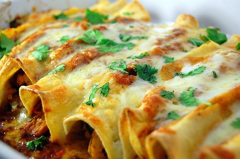 Traditional Chicken Enchiladas Recipe (Jamie Oliver) Diner Recept, Low Fodmap Recipes, Fodmap Recipes, Think Food, Chicken Enchiladas, Mexican Dishes, Main Dish Recipes, Burritos, I Love Food