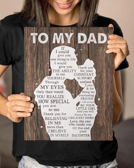 💕Celebrate Father's Day in a one-of-a-kind and meaningful way with our handcrafted wooden sign. Expertly engraved with the words ""To My Dad"" at the top, this thoughtful piece serves as a beautiful tribute to the amazing fathers in our lives. What makes it even more special is that this personalized sign features your handprints, turning it into a treasured memento for years to cherish.💕 Handmade Gifts For Parents, Crafts For Dad, Dad Fathers Day Gifts, Diy Father's Day Crafts, Fathers Day Gifts Ideas, Birthday Gifts For Dad, Diy Gifts For Dad, Fathers Day Ideas, Diy Father's Day