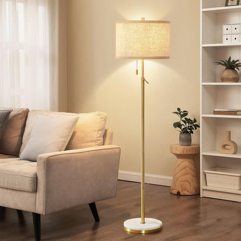 BUY NOW!  Marble Floor Lamp, Adjustable Height Standing Lamp with Marble Base Tall Lamp with Pull Chain Switch Floor Lamps for Living Room, Bedroom & Office Bulbs Not Included(Gold)  Includes affiliate link Floor Lamp Adjustable, Floor Lamps For Living Room, Tall Lamp, Lamps For Living Room, Stone Lamp, Tall Lamps, Office Floor, Adjustable Floor Lamp, Bedroom And Office