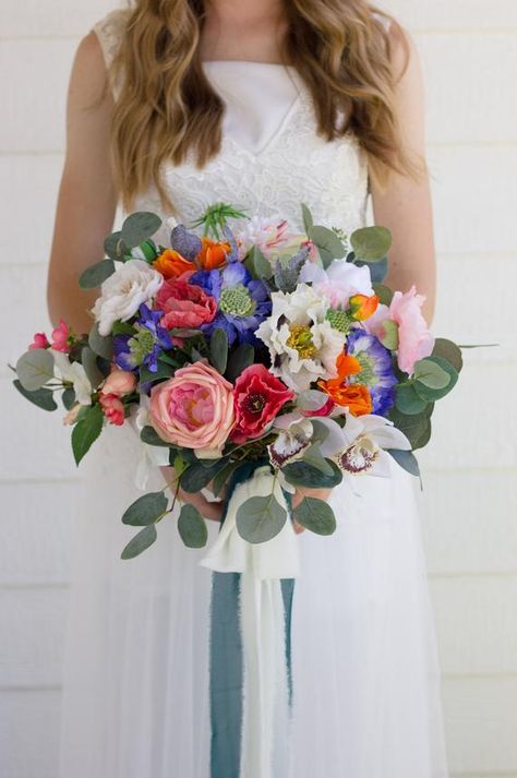 Summer Wedding Blue, Burnt Orange Bridal Bouquet, Copper Wedding Arch, Garden Themed Wedding, Boho Bridal Bouquet, Bridal Bouquet Summer, Bridal Bouquet Blue, Copper Wedding, Blue Lily