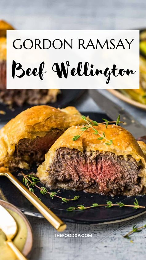 Mushroom Duxelle, Gordon Ramsay Dishes, Gordon Ramsay Beef Wellington, Easy Beef Wellington, Individual Beef Wellington, Gordon Ramsey Recipes, Mini Beef Wellington, Wellington Recipe, Gordon Ramsay Recipe