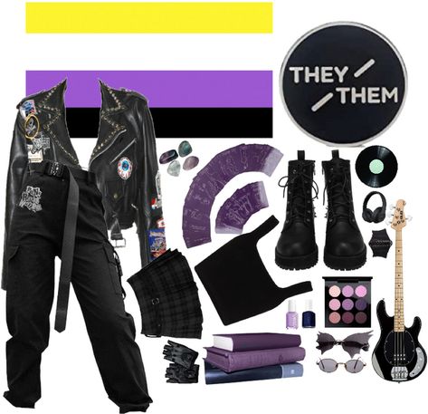 non-binary pride Outfit | ShopLook Nonbinary Flag Outfit, This User Is Nonbinary, Nonbinary Pride Outfit, Nonbinary Accessories, Non Binary Summer Outfits, Non Binary Style, Nonbinary Clothes, Non Binary Outfit Ideas, Punk Outfits Aesthetic