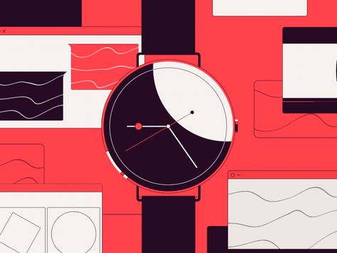 The clock is ticking by Alex Pirenis Clock Motion Graphic, Watch Motion Graphics, Clock Graphic Design, Dot Animation, Clock Animation, Watch Illustration, Clock Graphic, Watch Gif, Watch Animation