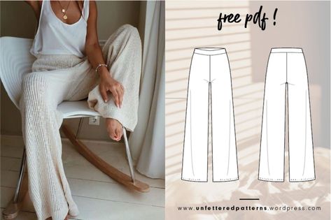 Women Pants Pattern, Sewing Projects Clothes, Free Sewing Pattern, Free Pdf Sewing Patterns, Sew Ins, Pants Sewing Pattern, Couture Mode, Diy Sewing Pattern, Diy Sewing Clothes