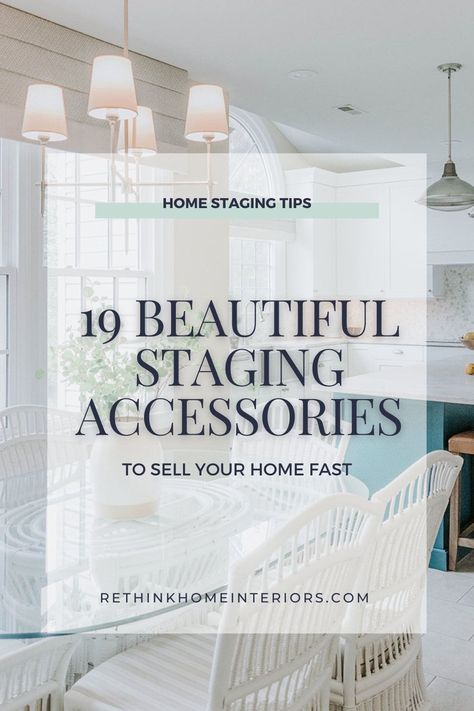 Here are 19 of the most beautiful home staging decor and home staging accessories to use when you're staging your home to sell. You'll love this list of home staging decor pieces and staging tips to use to sell your home fast. Staging A Mantle, Staging An Office, Staging Fireplace Mantle To Sell, Easy Staging Ideas Home, Model Home Staging, Home Staging Decor Ideas, Staging A Living Room To Sell, Model Home Decorating Staging, Home Staging Vignettes