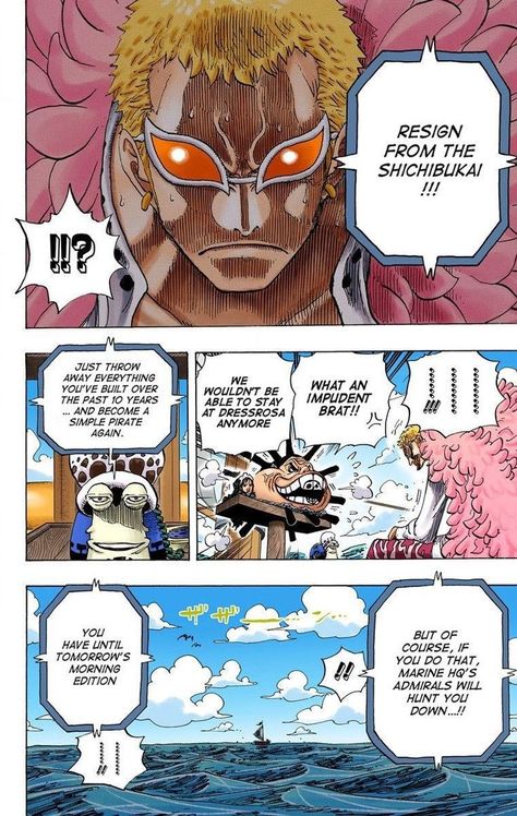 doflamingo one piece colored manga page One Piece Colored Manga, Doflamingo Manga, Doflamingo One Piece, Wolverine Comic, Colored Manga, One Peace, Manga Pages, Just Run, Looking Back