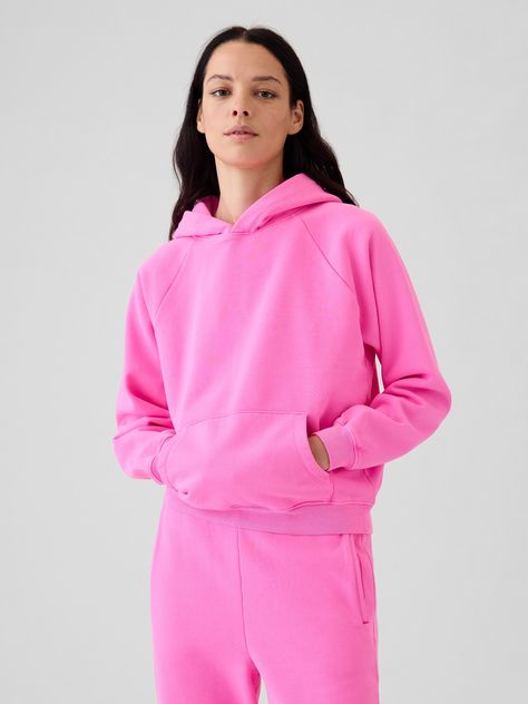 Soft cotton-blend hoodie.  Hooded neckline.  Long sleeves.  Kanga pocket.  Banded hem.  * Fit: Relaxed.  A straight & easy fit.  * Style Note: For a more Classic fit, go down one Pink Gap Hoodie, Pink Gap Zip Up, Pink Cotton Hoodie By Gap, Fitted Pink Hooded Sweatshirt, Pink Long Sleeve Sweatshirt With Adjustable Hood, Hoodie Gap, Vintage Soft, Support People, Soft Hoodie