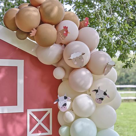 Décoration anniversaire ferme - Anniversaire pour enfant Farm Themed Party, Paper Balloon, Farm Themed Birthday Party, Balloon Arch Kit, Ginger Ray, Pastel Balloons, Green Balloon, Farm Party, Farm Birthday