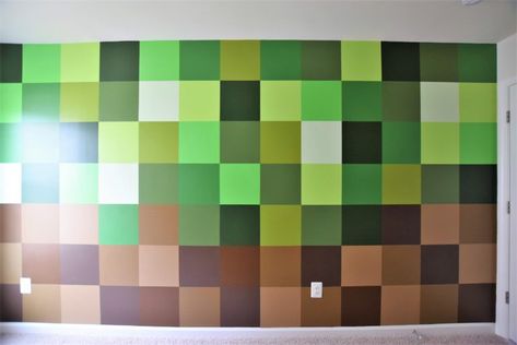 DIY Minecraft Mural – Village & Coast Minecraft Mural, Minecraft Rooms, Minecraft Room Decor, Minecraft Bedroom Decor, Minecraft Wall, Minecraft Theme, Derby Car, Minecraft Bedroom, Diy Minecraft