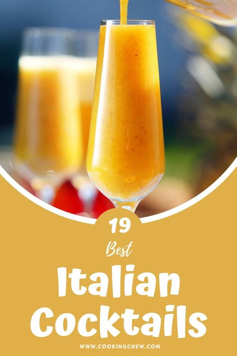 Italy is well-known for its classic cuisines & romantic cities. But today, we'll take you to Italy & give you a taste of their famous cocktails you'll surely love with these 19 easy Italian cocktails. Italian Alcoholic Drinks, Italian Cocktail Recipes, Unique Drinks, Unique Cocktail Recipes, Italian Drinks, Cocktail Names, Famous Cocktails, Italian Party, Italian Cocktails