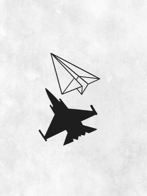 Mindset Tattoo Ideas, Fighter Jet Tattoo, Airplane Tattoo Design, Mindset Tattoo, Aircraft Drawing, Aircraft Tattoo, Paper Airplane Tattoo, 99 Tattoo, Fighter Tattoos