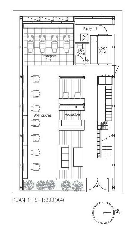 Gallery - Hair Do / Ryo Matsui Architects - 13 Shop Floor Plan, Beauty Salon Interior Design Ideas, Salon Interior Design Ideas, Barber Shop Interior, Nail Salon Interior Design, Beauty Salon Interior Design, Nail Salon Interior, Hairdresser Salon, Hair Salon Design