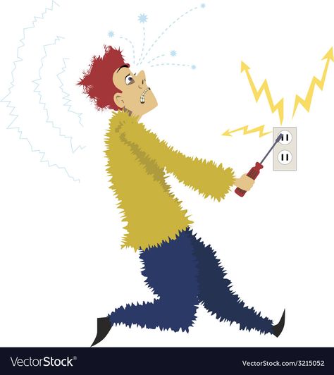 Electrocuted Illustration, Electric Socket, Cartoon Man, School Motivation, Single Image, Transparent Png, Screwdriver, Png Images, Adobe Illustrator