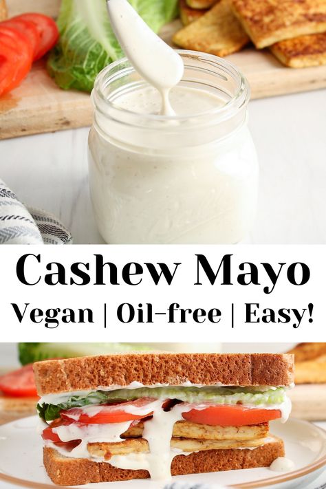 Bean Salad Recipes Healthy, Cashew Mayo, Heart Healthy Recipes Cholesterol, Cashew Cream Recipe, Vegan Sauce Recipes, Vegetarian Recipes Dinner Healthy, Vegan Dressing, Vegan Sushi, Vegan Mayo