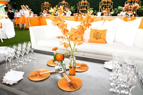 Liberty State Park, French Riviera Style, Veuve Cliquot, Deco Orange, Veuve Clicquot Polo Classic, Veuve Clicquot Champagne, Solstice Celebration, Event Centerpiece, Champagne Party