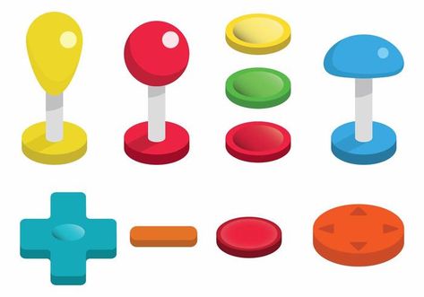 Arcade Button Vector Set Arcade Buttons, Pattern Game, Game Icons, Vector Game, Gaming Banner, Set Game, Pixel Games, Game Illustration, Game Concept