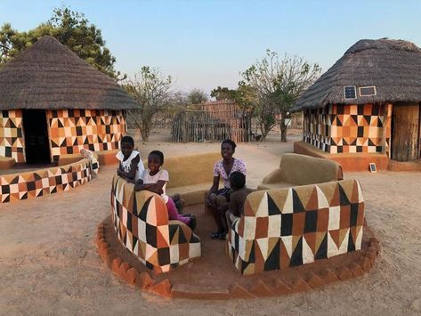 Women’s art, Matobo, Zimbabwe African Hut, Mud Hut, Home Gym Design Garage, Hut House, African House, Mud House, Vernacular Architecture, African Decor, Village House Design