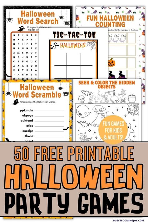 Fun Halloween party games & activities with free printables. Loads of free Halloween printables to choose from for toddlers & young kids plus free printable Halloween games for adults too, inc Halloween baby shower games. Halloween bingo & memory match printables, coloring pages, free printable templates for puppets, cute masks + Halloween decor, banner, tags. Best Halloween printable free templates for fun Halloween party activities. Halloween party games printables, kids & toddler activities. Free Printable Halloween Bingo Game, Halloween Party Games For Classroom, Fun Halloween Activities For School, Printable Halloween Games For Adults, Classroom Halloween Games 3rd Grade, Activity Days Halloween Ideas, Halloween Games Free Printable, Halloween Game Printables, Halloween Activity Printables Free