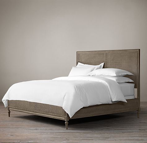 RH Maison Caned Bed Without Footboard for larger guest bedroom Restoration Hardware Maison, Caned Bed, Bed Without Footboard, Antique White Furniture, Bed With Footboard, Cane Bed, Diy Platform Bed, Bed Modern, Rh Baby