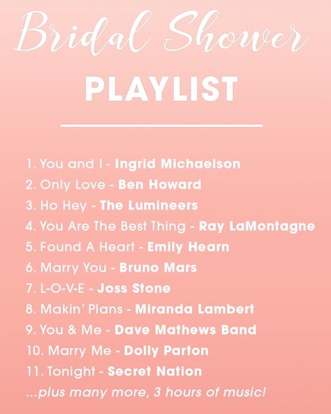 Bridal Shower Playlist, Shower Playlist, Coffee Bridal Shower, Shower Music, Ingrid Michaelson, Bridal Shower Planning, Perfect Music, Play List, Shower Time