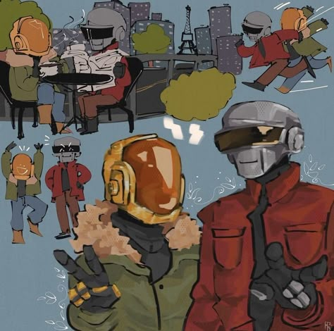 Daft Punk Fanart, Daf Punk, Witcher Monsters, Thomas Bangalter, Punk Baby, Human After All, Lupin The Third, Fallout Art, Punk Music