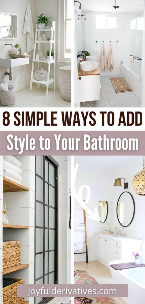 Bathrooms can be tricky spaces to style. But with a few simple tricks, you can add some serious personality and create a bathroom that reflects your unique sense of style. From trendy rug ideas to clever storage solutions, these 8 easy tips will help you transform your bathroom into a stylish oasis. Spacious Bathroom Decor Ideas, Toilet Styling Decorating Ideas, Decorate A White Bathroom, Rug In The Bathroom, Bathroom Tips And Tricks, Very Small Bathroom Ideas Minimalist, Decorate My Bathroom Ideas, Practical Bathroom Decor, Bathroom Ideas Simple Budget