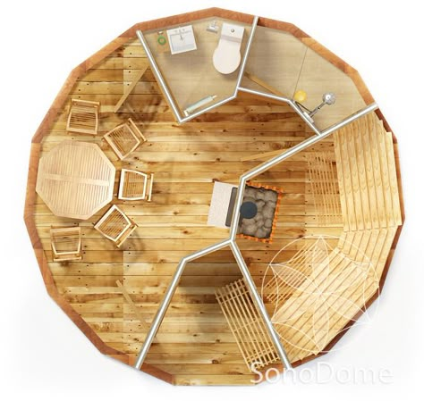 Dome Sauna Glass Cafe, Geo Dome, Sauna Ideas, Sauna Diy, Straw Bale House, Dome Structure, Outdoor Furniture Diy Easy, Sauna Heater, Sauna Design