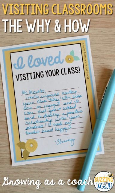 Buzzing with Ms. B: Visiting Classrooms: The Why and the How - If you're a new instructional coach, or new to a campus, or you have new teachers, or for a whole slew of reasons, you probably have a lot of questions. The most important question to you Teacher Feedback From Principal, Instructional Coach Gifts For Teachers, Instructional Coach Office Decor, Literacy Coach Office, Instructional Coach Office, School Leadership Principal, Math Instructional Coach, Instructional Coaching Tools, Reading Coach