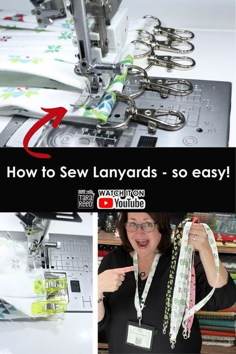 how to make a fabric lanyard in no time! Diy Lanyard Id Holder, Diy Lanyards, Use Fabric Scraps, Diy Lanyard, Lanyard Id Holder, Fabric Lanyard, Gifts Teacher, Sewing Tutorials Free, Small Sewing Projects