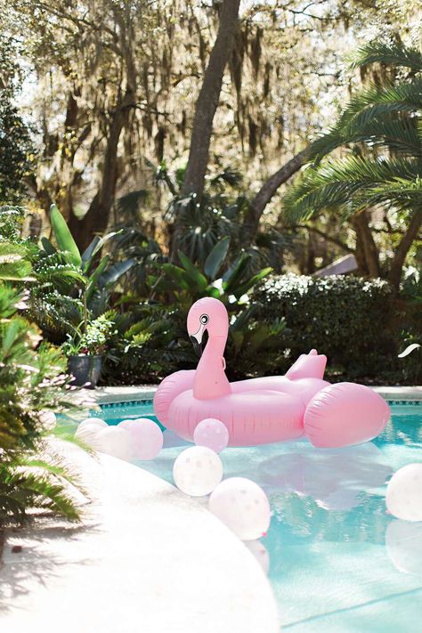 Flamingo Pool Parties, Flamingo Pool Float, Flamingo Float, Flamingo Pool, Party Swimming Pool, Pool Art, Pool Party Decorations, Flamingo Birthday, Summer Birthday Party