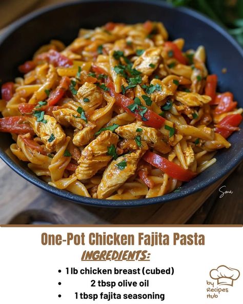 One-Pot Chicken Fajita Pasta One Pot Chicken Fajita Pasta, Chicken Fajita Pasta Recipe, Fajita Pasta Recipe, Fajita Pasta, Chicken Fajita Pasta, Mexican Casserole Recipe, Chicken Parmesan Pasta, Chicken Pasta Bake, Dish Warmer