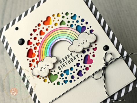 Rainbow Birthday Cards Handmade, Rainbow Birthday Card Ideas, Rainbow Birthday Card, Rainbow Cards, Rainbow Card, Brush Markers, Cards Birthday, Cards Ideas, Rainbow Birthday