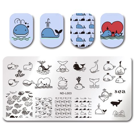 Whales L003 Whale Nail Art, Cream Nail Art, Ice Cream Nails, Heart Image, Nail Art Images, Nail Art Stamping, Nail Art Stamping Plates, Heart Diy, Heart Images